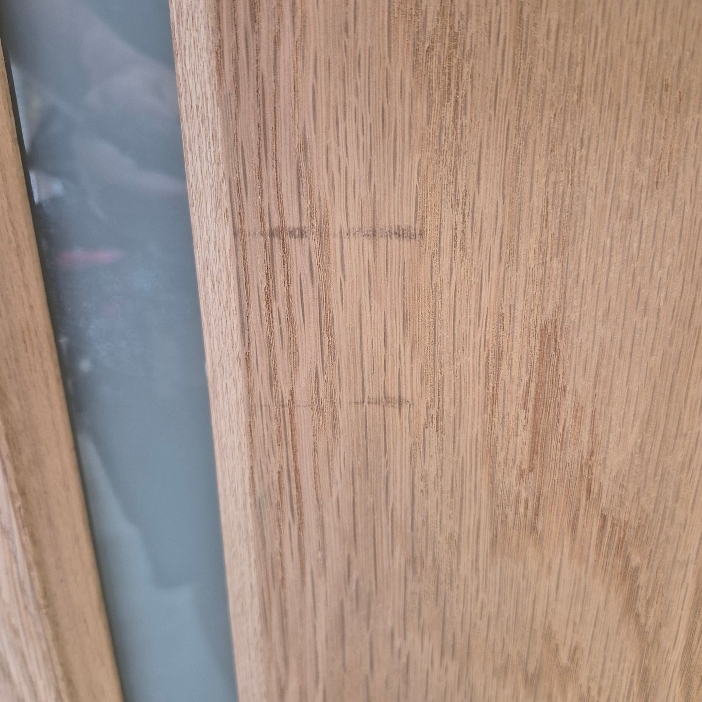 Timber Entry Door - 2040h x 1020w Solid Core w/ 5 x Obscure Glass (AWO 5VG) *Factory 2nd* 10761