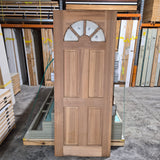 Timber Entry Door - 2040h x 820w Western Red Cedar w/ 4 x Obscure Glass *Factory 2nd - Damaged* 10762