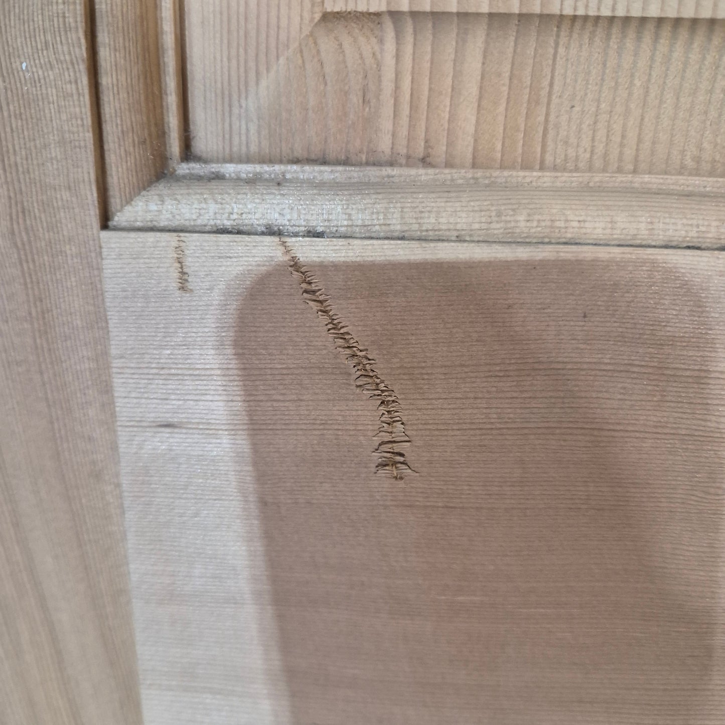 Timber Entry Door - 2040h x 820w Western Red Cedar w/ 4 x Obscure Glass *Factory 2nd - Damaged* 10762