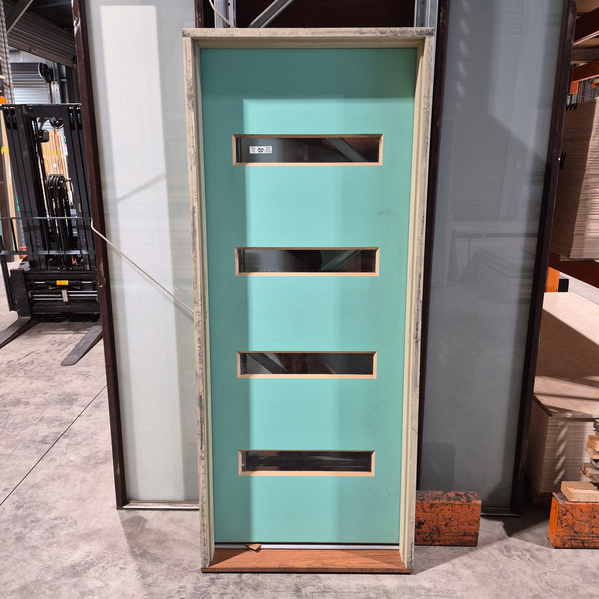 Timber Entry Door - Pre-Hung in a 2130h x 887w Frame w/ 4 x Clear Glass (XN5) *Factory 2nd* 10773