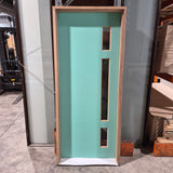 Timber Entry Door - Pre-Hung in a 2100h x 887w Frame w/ 3 x Clear Glass (XN2) *Factory 2nd* 10775
