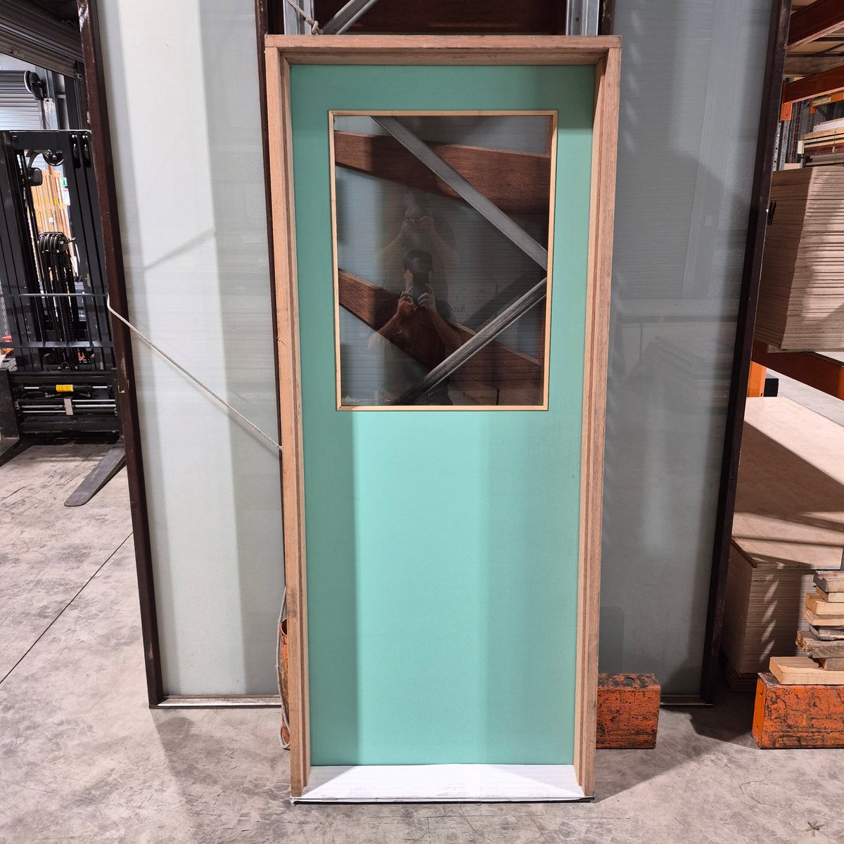 Timber Entry Door - Pre-Hung in a 2105h x 887w Frame w/ 1 x Clear Glass (XF3) *Factory 2nd* 10776