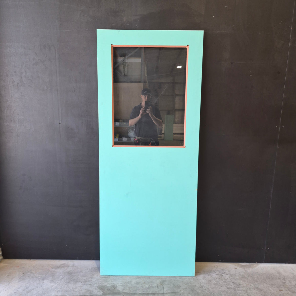 Timber Entry Door - 2040h x 820w Hollow Core w/ 1 x Clear Glass *Factory 2nd* SKU: 10777