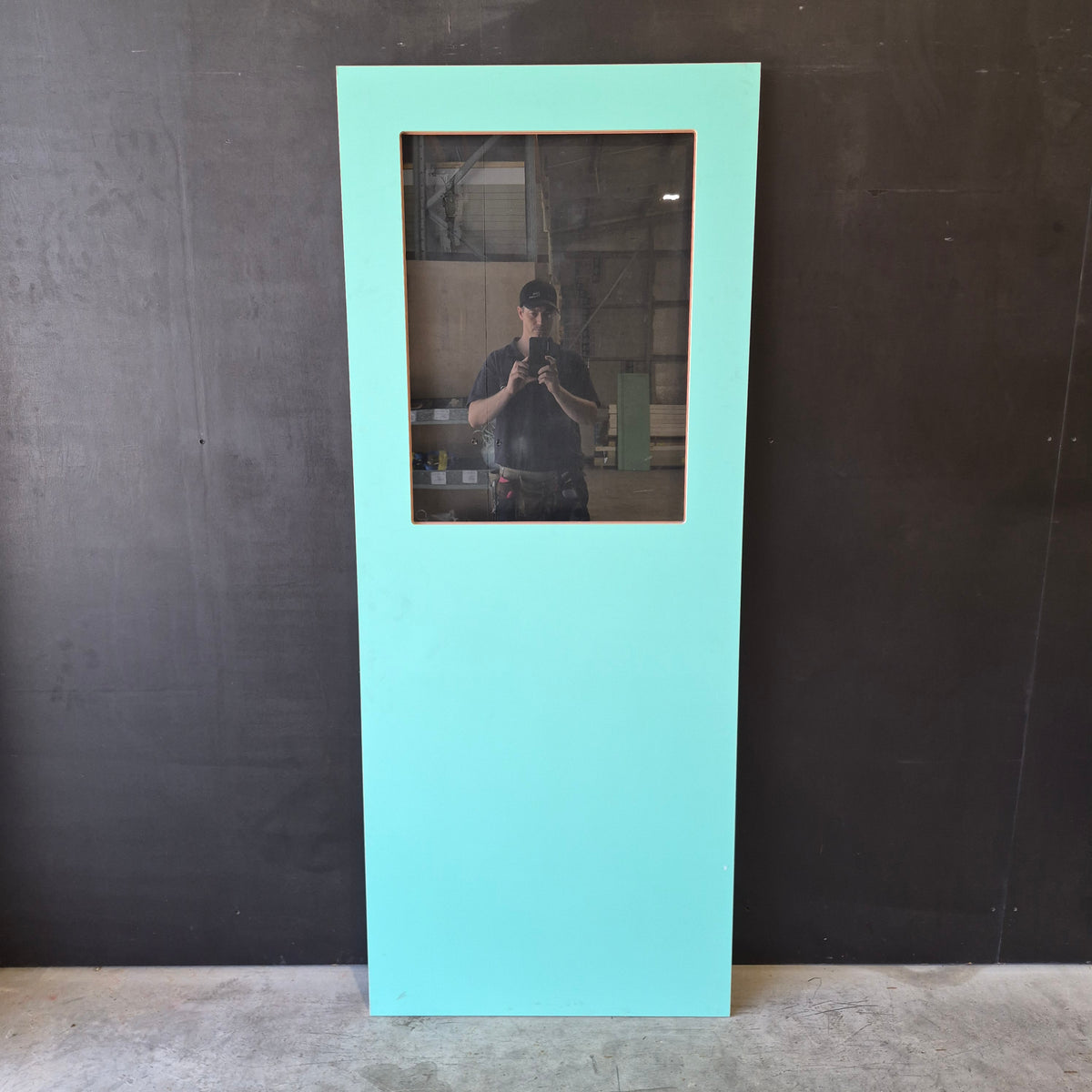 Timber Entry Door - 2040h x 820w Hollow Core w/ 1 x Clear Glass *Factory 2nd* SKU: 10777