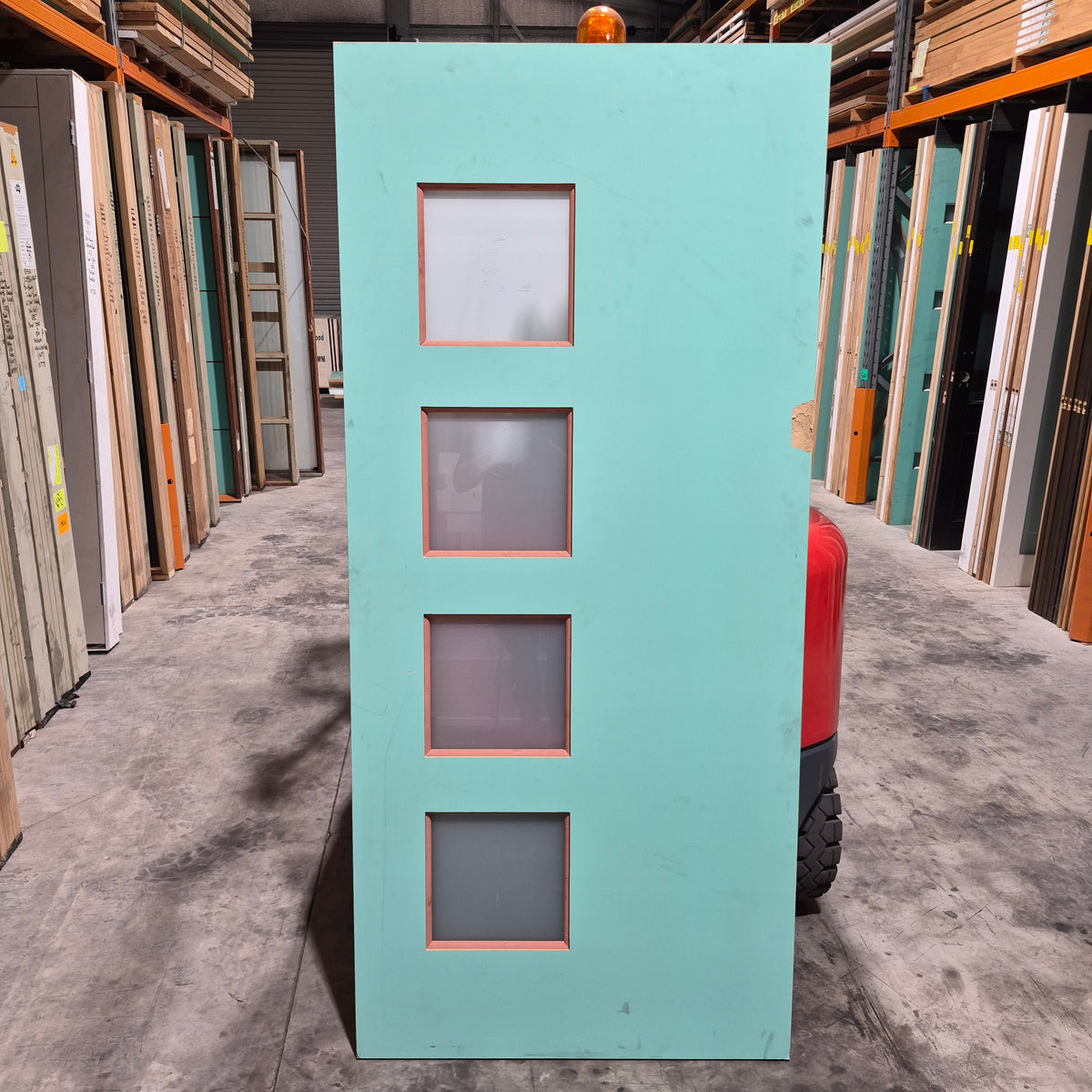 Timber Entry Door - 2040h x 920w Solid Core w/ 4 x Obscure Glass *Factory 2nd* SKU: 10780