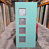Timber Entry Door - 2040h x 920w Solid Core w/ 4 x Obscure Glass *Factory 2nd* SKU: 10780