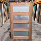 Timber Entry Door - 2040h x 1200w Solid Core w/ 4 x Obscure Glass *Factory 2nd* SKU: 10781