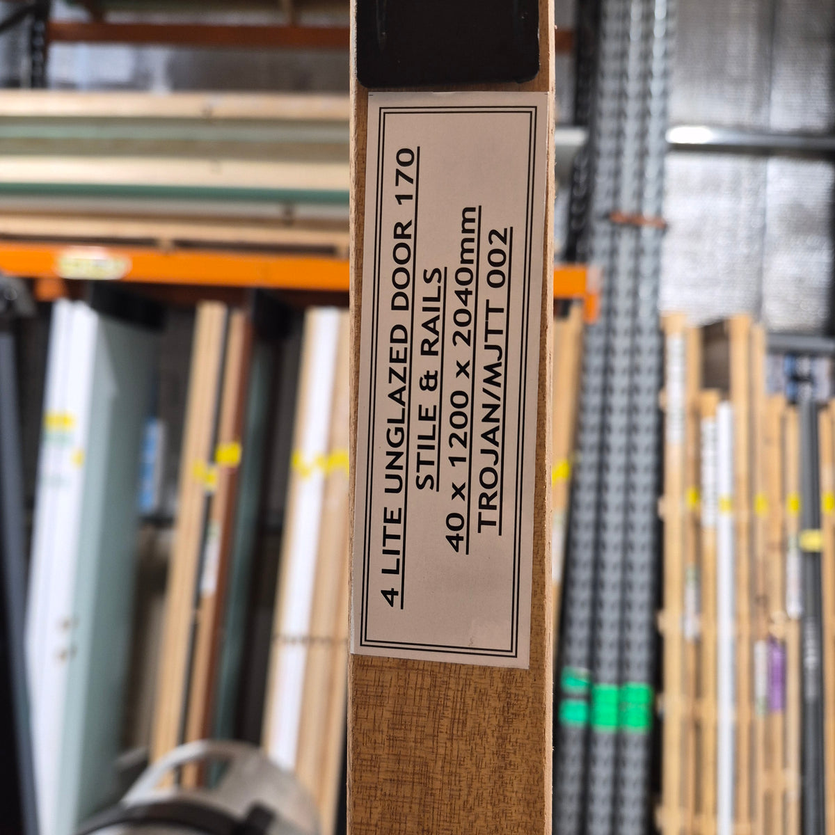Timber Entry Door - 2040h x 1200w Solid Core w/ 4 x Obscure Glass *Factory 2nd* SKU: 10781