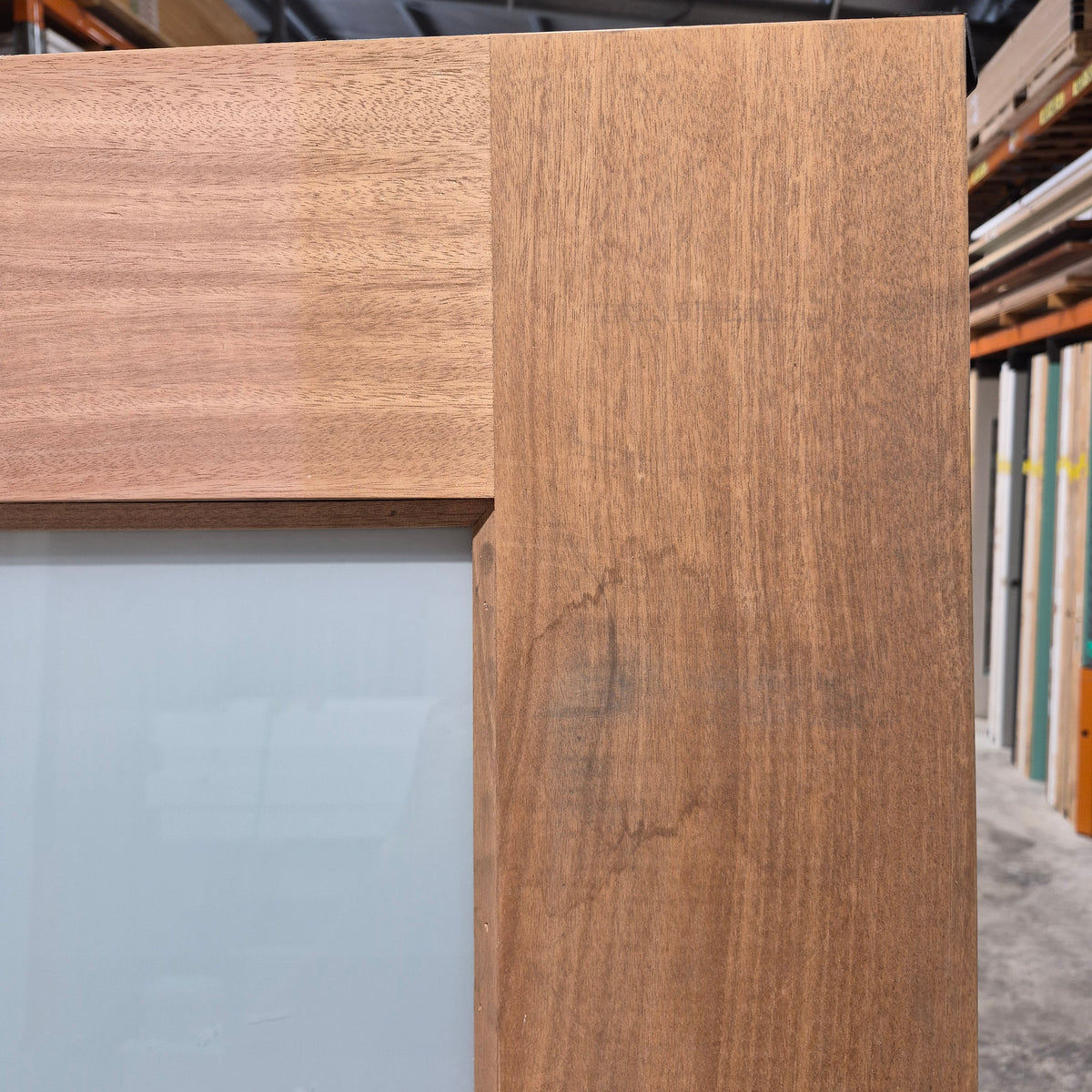 Timber Entry Door - 2040h x 1200w Solid Core w/ 4 x Obscure Glass *Factory 2nd* SKU: 10781