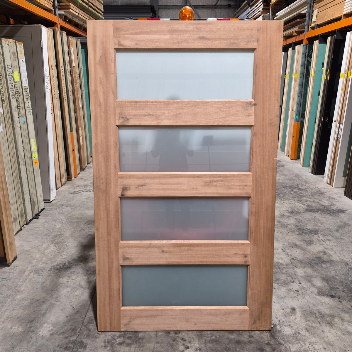 Timber Entry Door - 2040h x 1200w Solid Core w/ 4 x Obscure Glass *Factory 2nd* SKU: 10782
