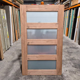Timber Entry Door - 2040h x 1200w Solid Core w/ 4 x Obscure Glass *Factory 2nd* SKU: 10782