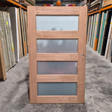 Timber Entry Door - 2040h x 1200w Solid Core w/ 4 x Obscure Glass *Factory 2nd* SKU: 10783