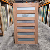 Timber Entry Door - 2040h x 1200w Solid Core w/ 6 x Obscure Glass *Factory 2nd* SKU: 10784