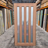 Timber Entry Door - 2340h x 1200w Solid Core w/ 4 x Obscure Glass *Factory 2nd* SKU: 10785