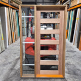 Timber Entry Door - Pre-Hung in a 2095h x 1310w Frame w/ 6 x Clear Glass + Sidelite *Factory 2nd* 10788