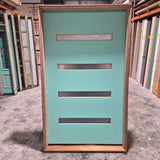 Timber Entry Door - Pre-Hung in a 2130h x 1267w Frame w/ 4 x Obscure Glass (XN5) *Factory 2nd* 10795