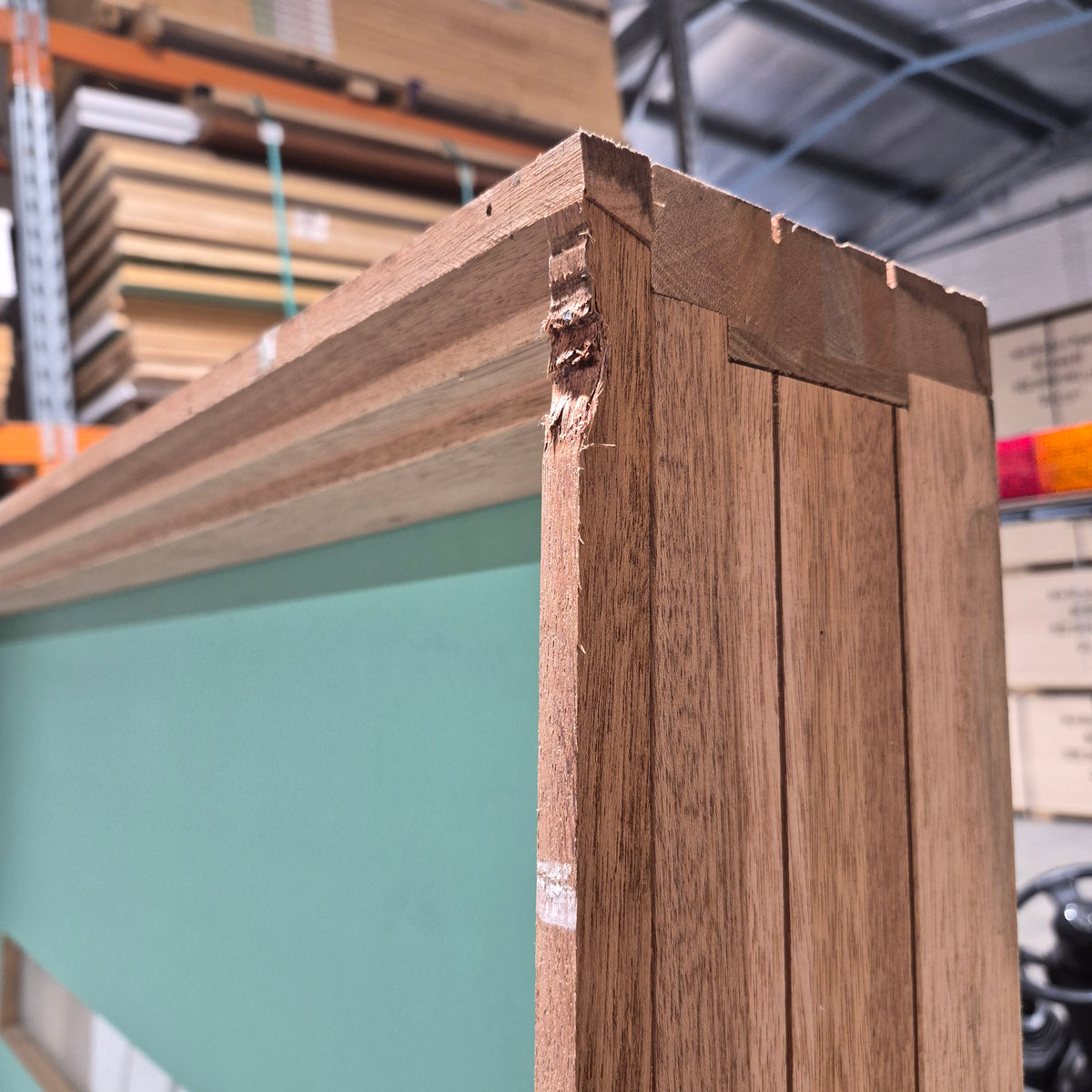 Timber Entry Door - Pre-Hung in a 2130h x 1267w Frame w/ 4 x Obscure Glass (XN5) *Factory 2nd* 10795