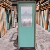 Timber Entry Door - Pre-Hung in a 2402h x 887w Frame w/ 1 x Obscure Glass (No. 7) *Factory 2nd* 10798