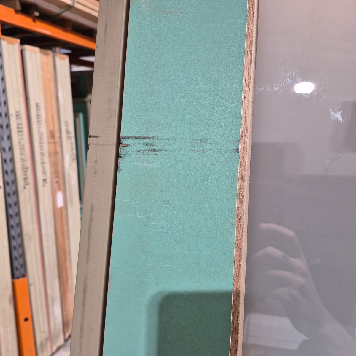 Timber Entry Door - Pre-Hung in a 2402h x 887w Frame w/ 1 x Obscure Glass (No. 7) *Factory 2nd* 10798
