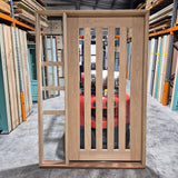 Timber Entry Door - Pre-Hung in a 2430h x 1690w Frame w/ 5 x Clear Glass + Sidelite *Factory 2nd* 10800