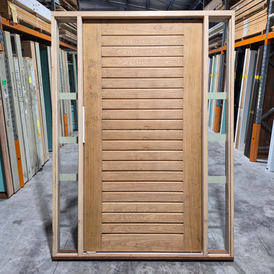 Timber Entry Door - Pivot Door Hung in a 2450h x 1800w Frame w/ Sidelites *Factory 2nd* 10801
