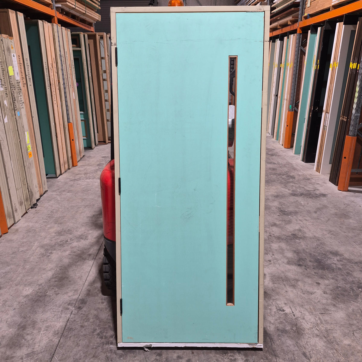 Timber Entry Door - Pre-Hung in a 2102h x 937w Frame w/ 1 x Clear Glass (PSLM 201) *Factory 2nd* 10806