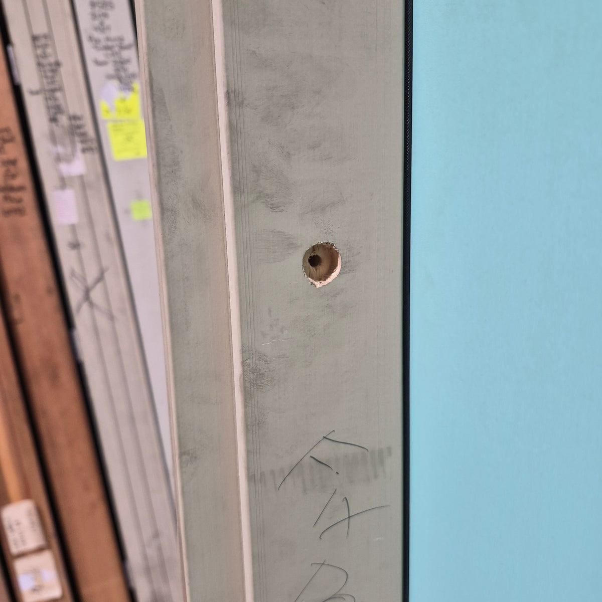 Timber Entry Door - Pre-Hung in a 2102h x 937w Frame w/ 1 x Clear Glass (PSLM 201) *Factory 2nd* 10806