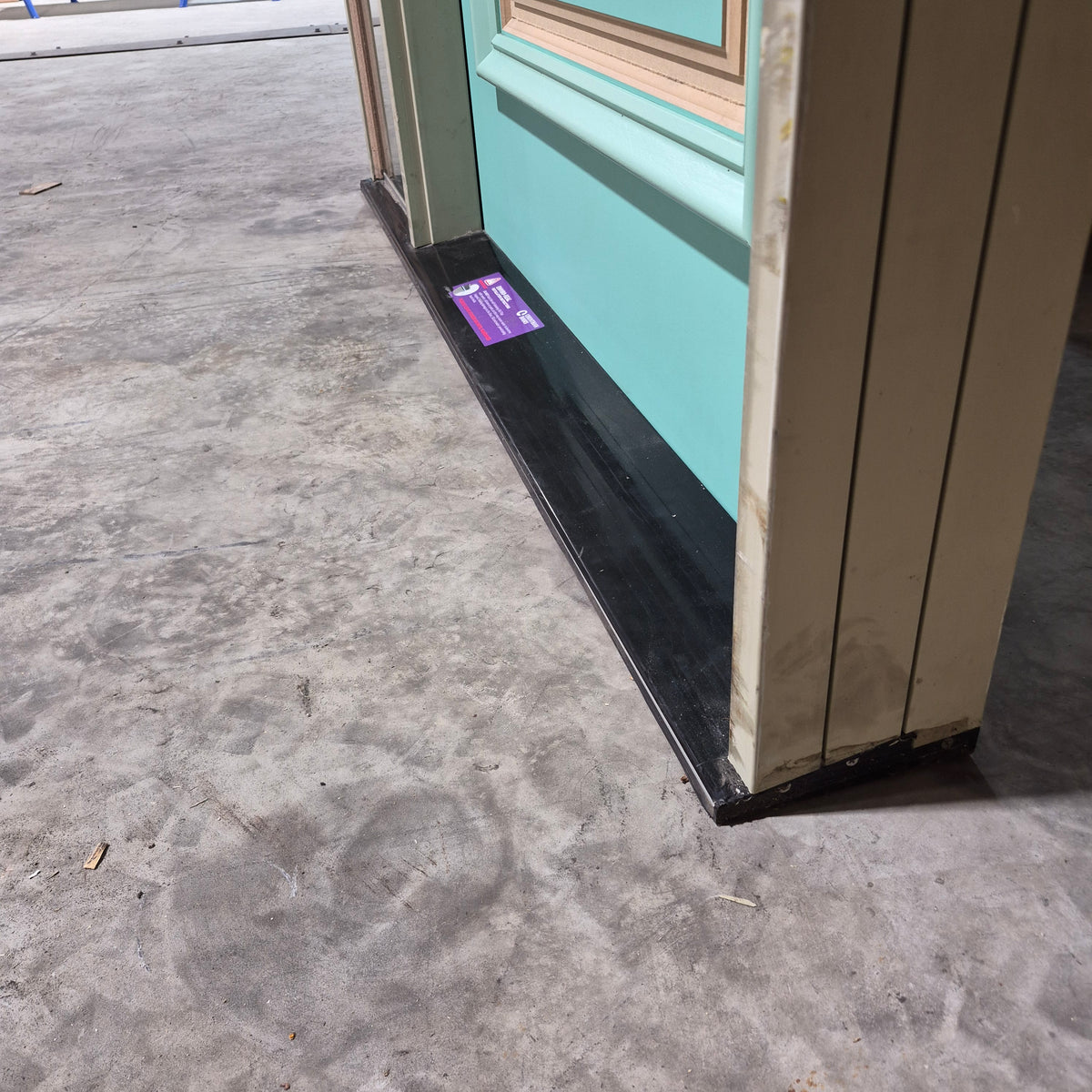 Timber Entry Door - Pre-Hung in a 2400h x 1490w Frame w/ Routed Pattern + Sidelite *Factory 2nd* 10807