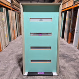 Timber Entry Door - Pre-Hung in a 2102h x 1087w Frame w/ 4 x Obscure Glass (PMAD 104) *Factory 2nd* 10819