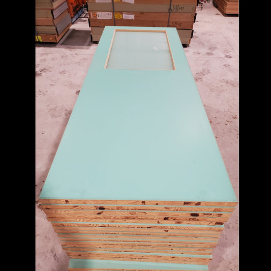 Timber Entry Door - 2340h x 870w Blockboard Core w/ 1 x Obscure Glass (XF3) *Factory 2nd* 20018