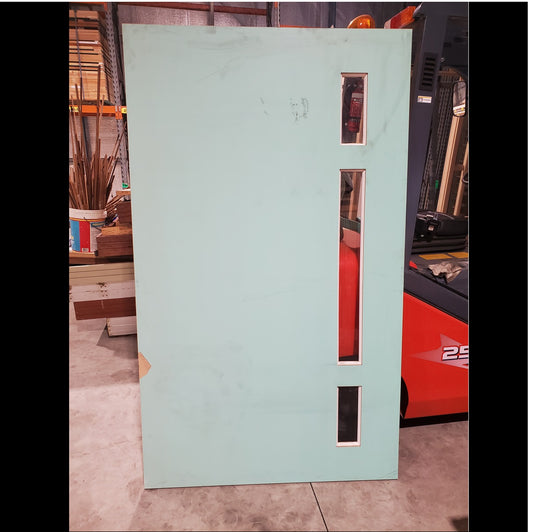 Timber Entry Door - 2040h x 1200w Solid Core w/ 3 x Clear Glass (XN2) *Factory 2nd* 20023