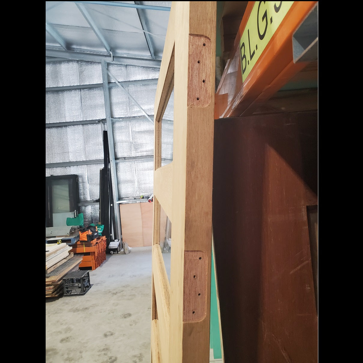 Timber Entry Door - 2340h x 1200w Solid Core w/ 6 x Clear Glass *Factory 2nd* 20025