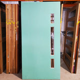 Timber Entry Door - 2400h x 1200w Solid Core w/ 3 x Clear Glass *Factory 2nd* 20052