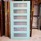 Timber Entry Door - 2337h x 1200w Solid Core w/ 6 x Obscure Glass *Factory 2nd* 20058