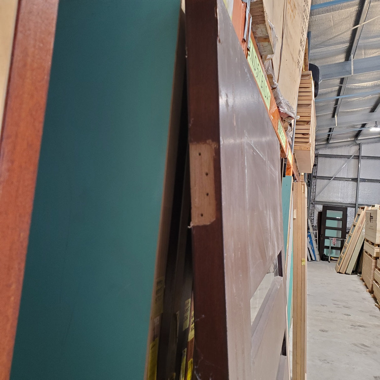 Timber Entry Door - 2340h x 1195w Solid Core w/ 6 x Clear Glass *2nd Hand* 20059