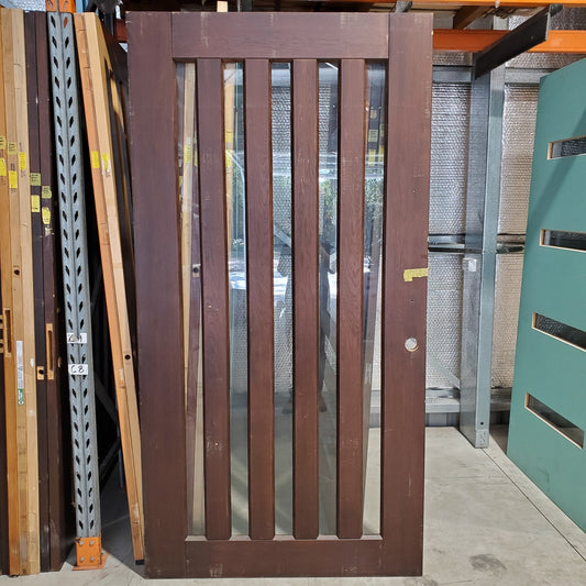 Timber Entry Door - 2340h x 1200w Solid Core w/ 5 x Clear Glass *2nd Hand* 20067