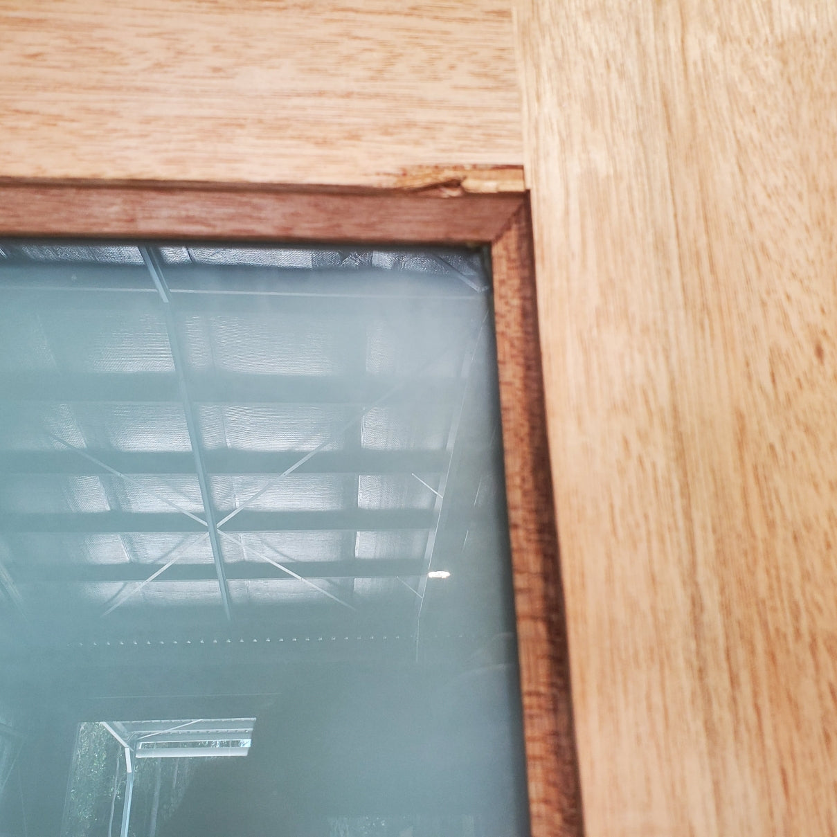 Timber Entry Door - 2340h x 1200w Solid Core w/ 6 x Obscure Glass *Factory 2nd* 20078