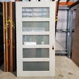 Timber Entry Door - 2340h x 1200w Solid Core w/ 5 x Obscure Glass *2nd Hand* 20084
