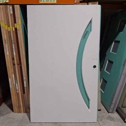 Timber Entry Door - 2040h x 1200w Solid Core Door w/ 1 x Obscure Glass (XN6) *Ex-Display* 20158