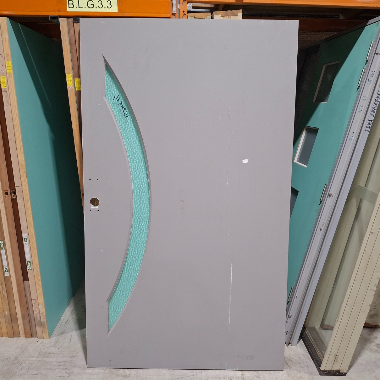 Timber Entry Door - 2040h x 1200w Solid Core Door w/ 1 x Obscure Glass (XN6) *Ex-Display* 20158