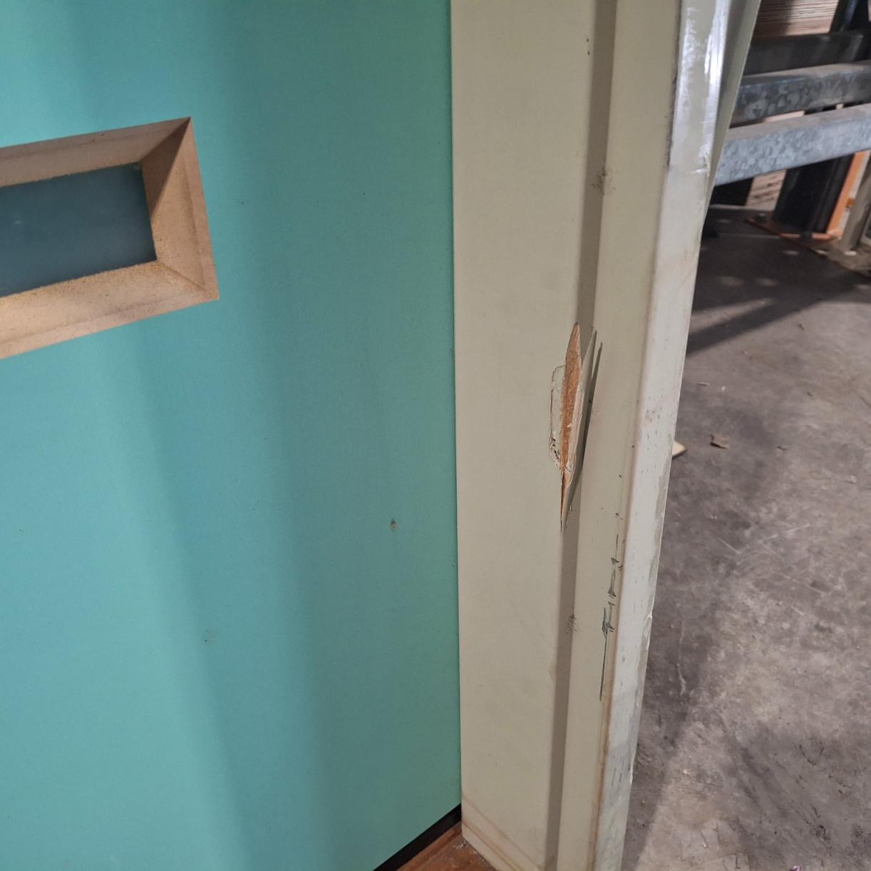 Timber Entry Door - Pre-Hung in a 2110h x 887w Frame w/ 4 x OBS Glass (VER4) *Factory 2nd* 20225