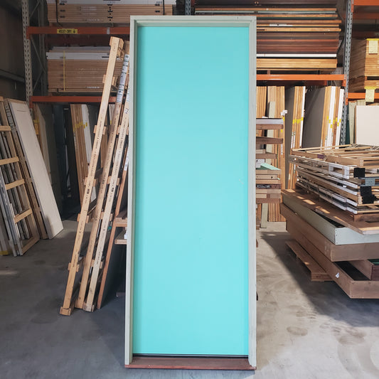 Timber Entry Door - Pre-Hung in a 2430h x 887w Frame Hollow Core Plain Door *Factory 2nd* 30461