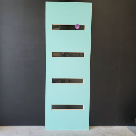 External Timber Door - 2340h x 820w Solid Core w/ 4 X Clear Glass  (PMAD104) *Factory Second* 30483