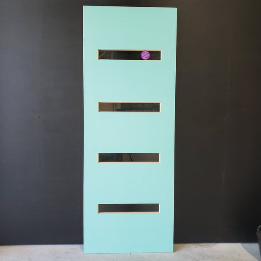 External Timber Door - 2340h x 870w Solid Core w/ 4 X Clear Glass  (PMAD104) *Factory Second* 30484