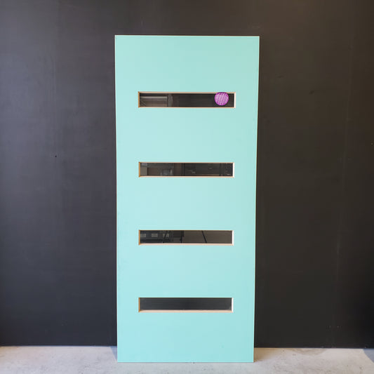 Timber Entry Door - 2340h x 870w Solid Core w/ 4 X Clear Glass  (PMAD104) *Factory Second* 30485