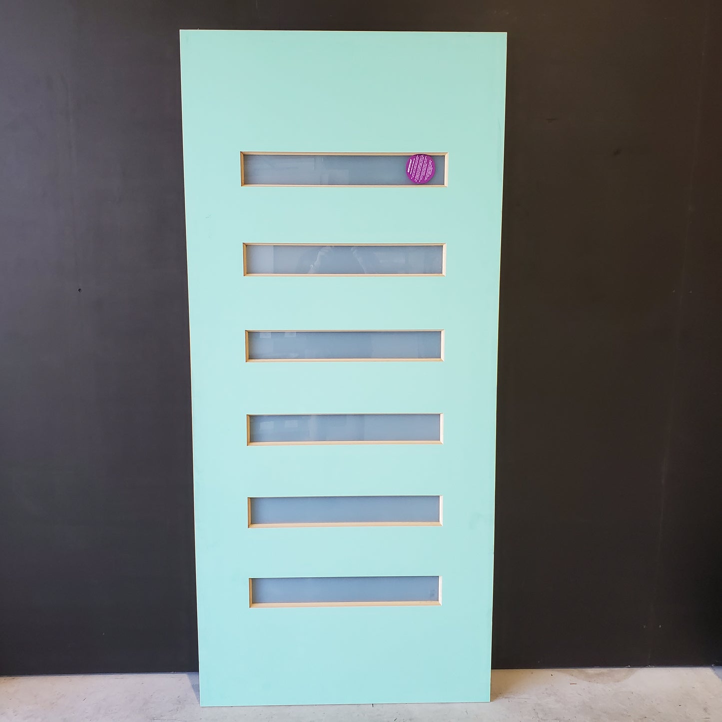 External Timber Door - 2040h x 920w Solid Core w/ 6 X Obscure Glass  (PMAD106) *Factory 2nd* 30486