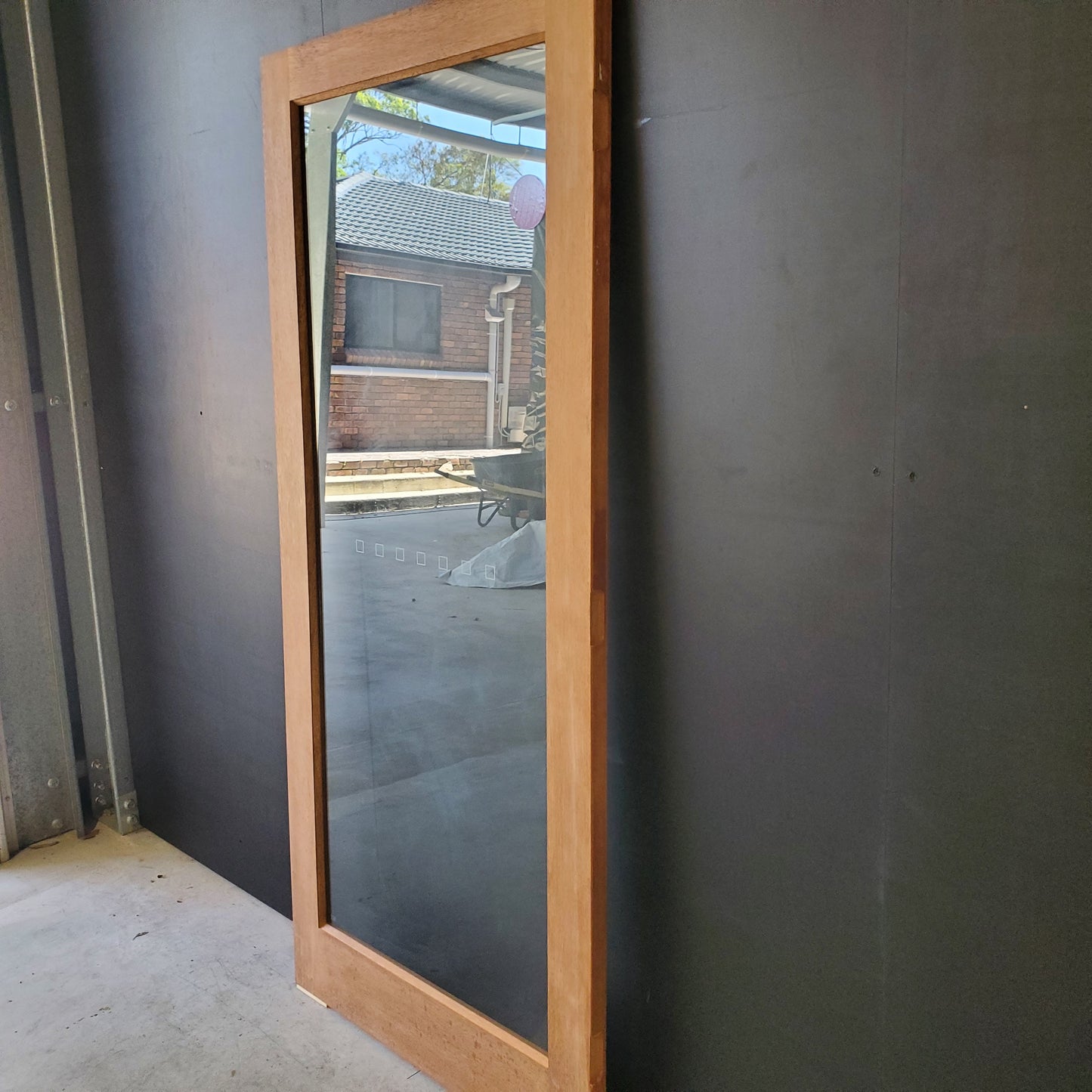 External Timber Door - 2040h x 920w Solid Core w/ 1 X Clear Glass  (INF21) *Factory Second* 30488