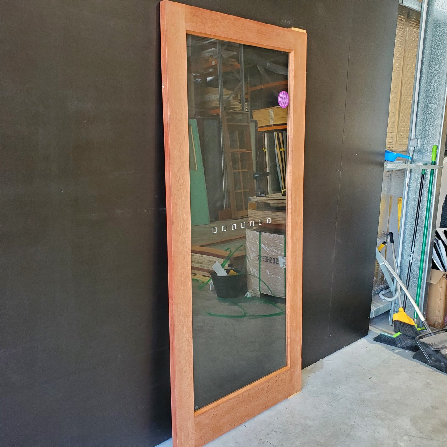 External Timber Door - 2040h x 920w Solid Core w/ 1 X Clear Glass  (INF21) *Factory Second* 30488