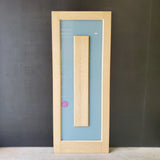 External Timber Door - 2040h x 820w Solid Core w/ Obscure Glass + Floating Panel  (ALUM1) *Factory Second* 30490