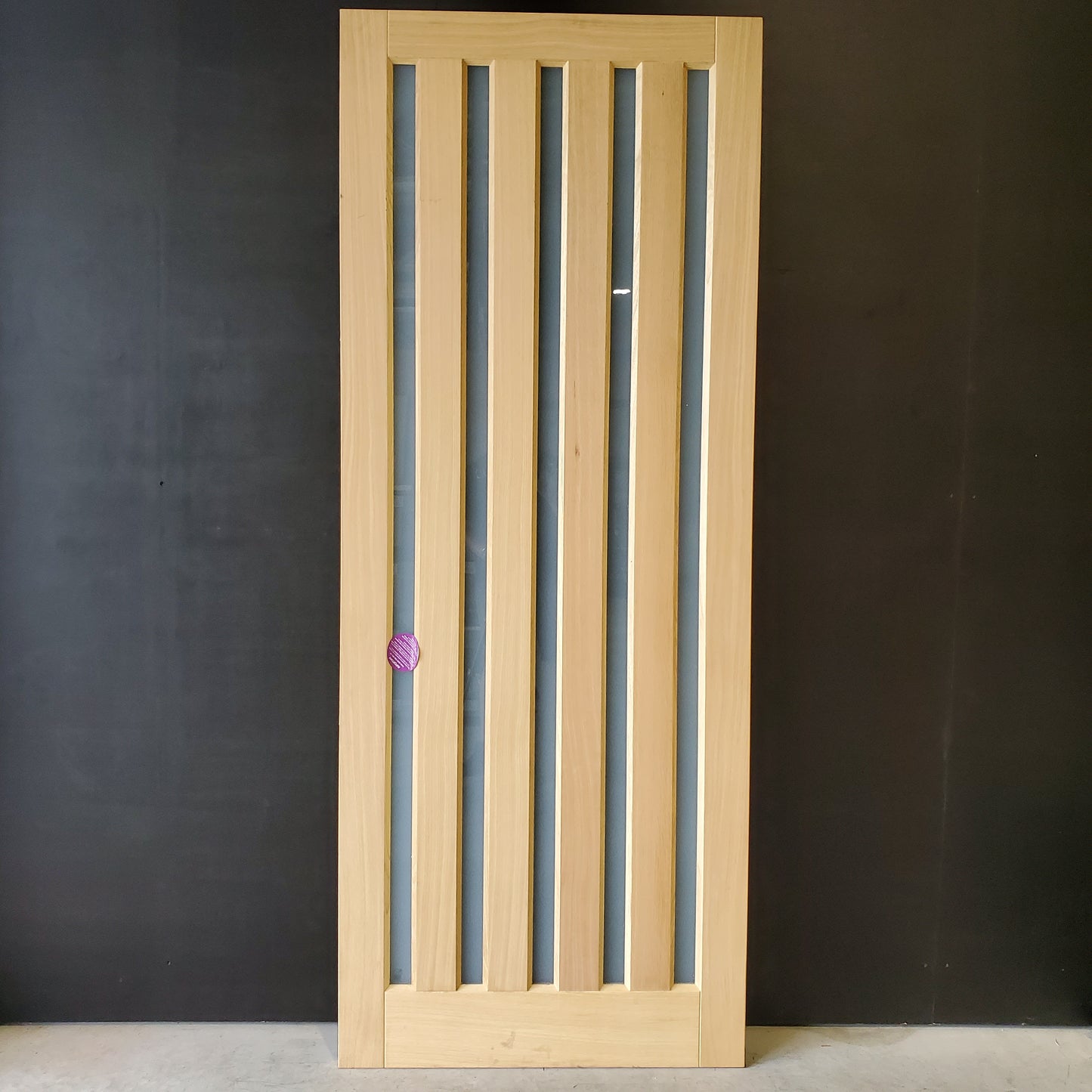 External Timber Door - 2340h x 920w Solid Core w/ 5 X Obscure Glass  (AWO5VG) *Factory 2nd* 30492